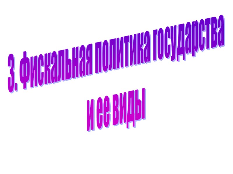 3. Фискальная политика государства и ее виды